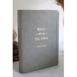 Biblie bilingva Romana-Germana, color gri