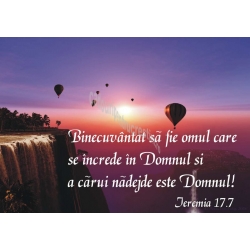 Felicitare A6, Binecuvantat sa fie omul care se increde in Domnul..