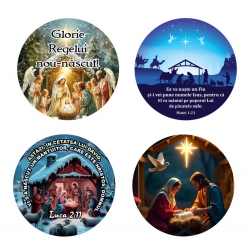 Stickere crestine rotunde pentru Craciun